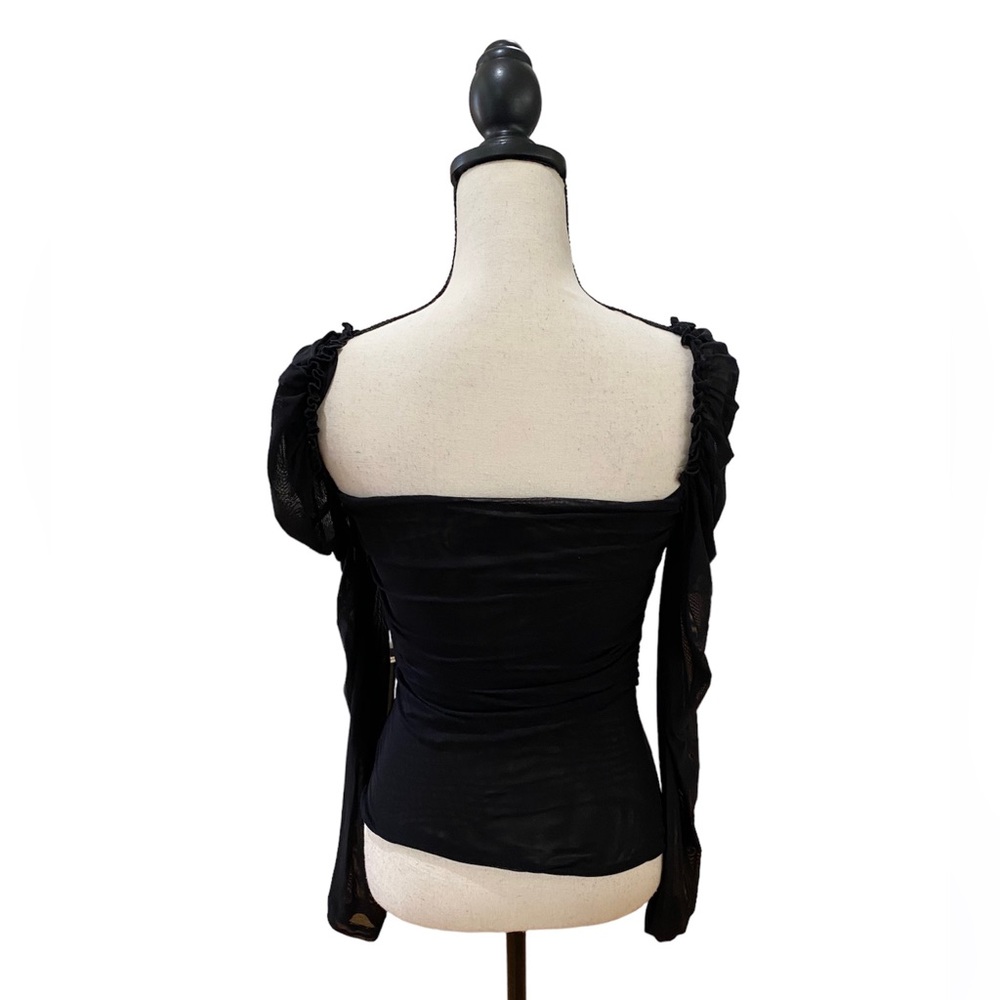 Long Sleeve Sheer Ruched Top - Picture 4 of 4